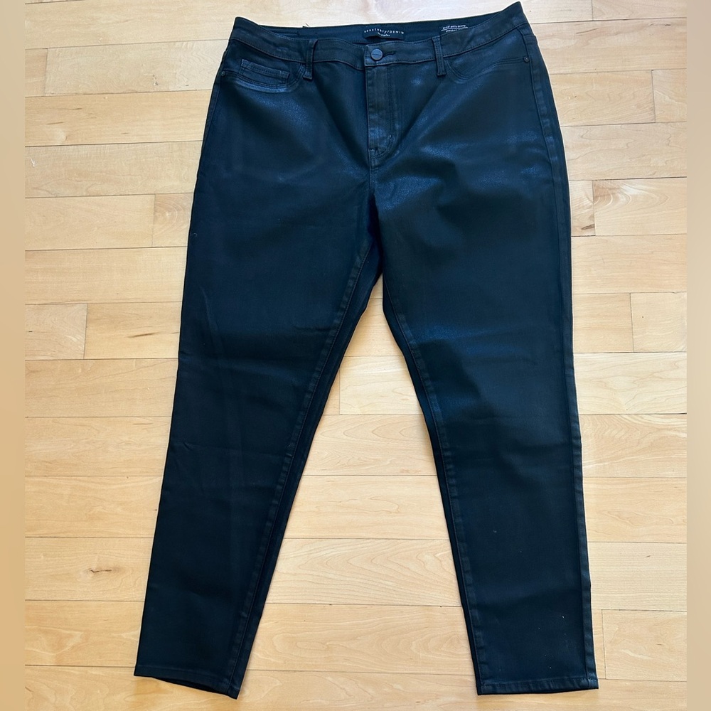 Sanctuary NWT Social Ankle Skinny Standard Rise Jeans, Black Moto Size 32 (14)